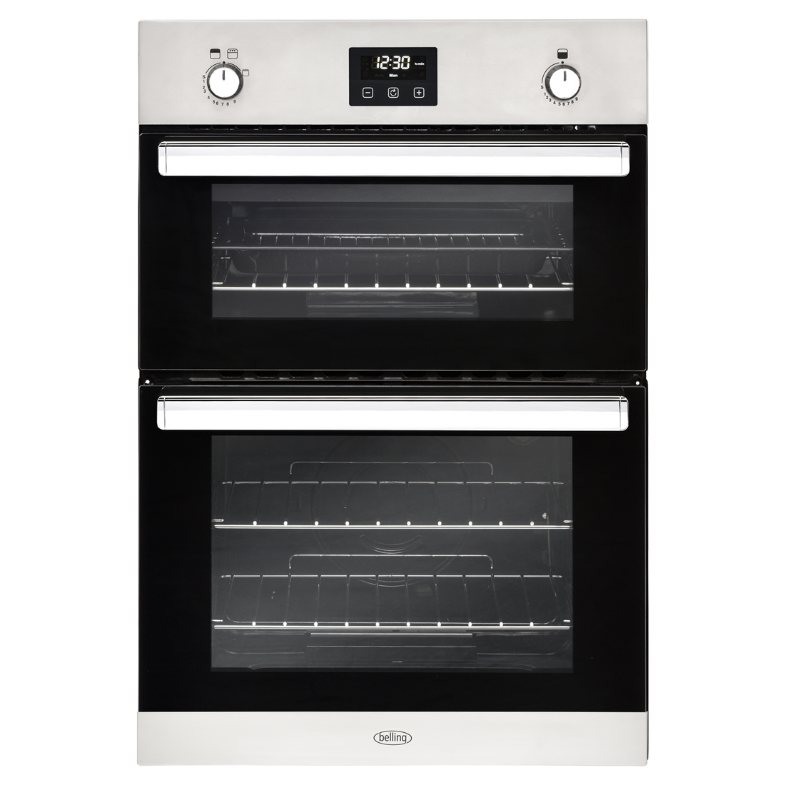 Belling Built-in Double Gas Oven Slow Cook Stainless Steel