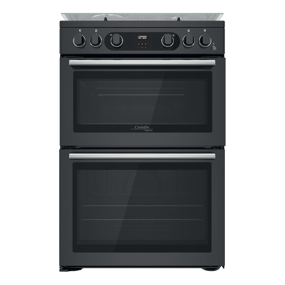 Hotpoint 600mm Double Gas Oven 4 Burner Hob Anthracite