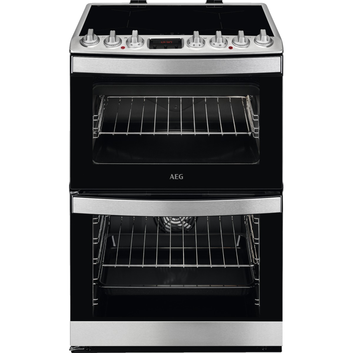AEG 600mm Double Electric Oven Induction Hob S/Steel