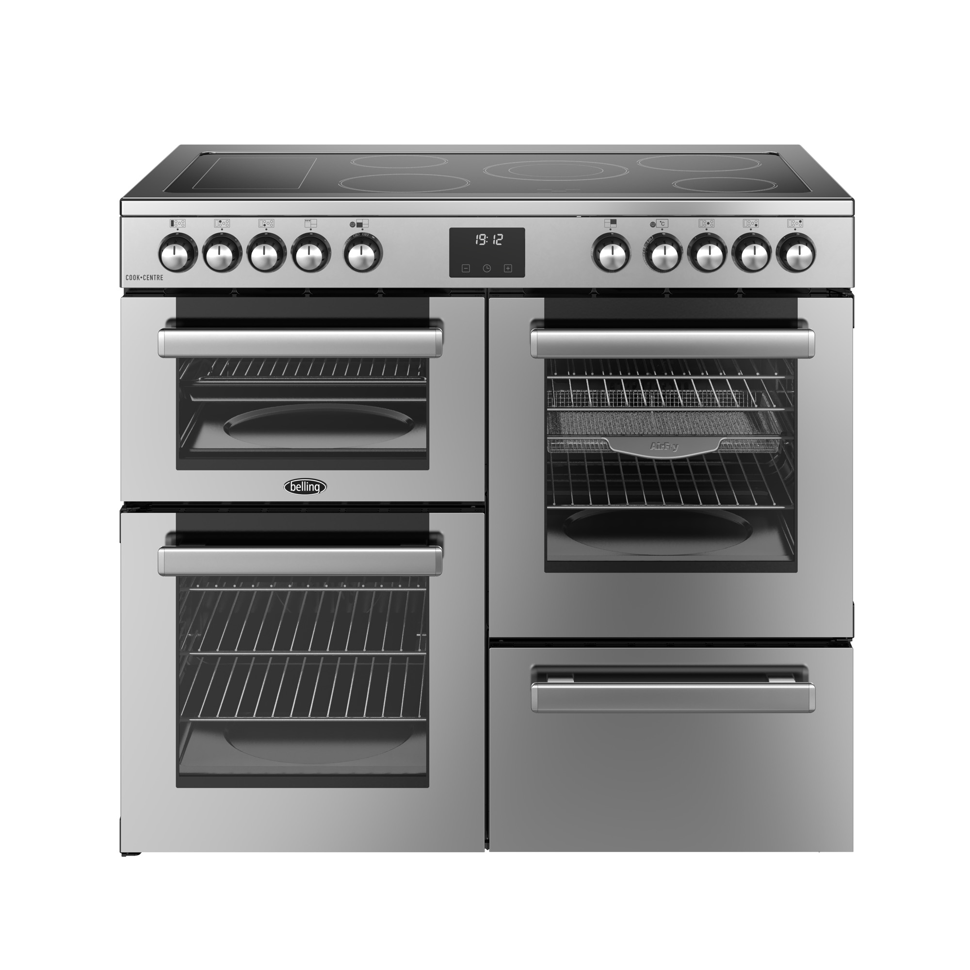 Belling 1000mm Electric Range Cooker 5-Zone Ceramic Hob S/Steel