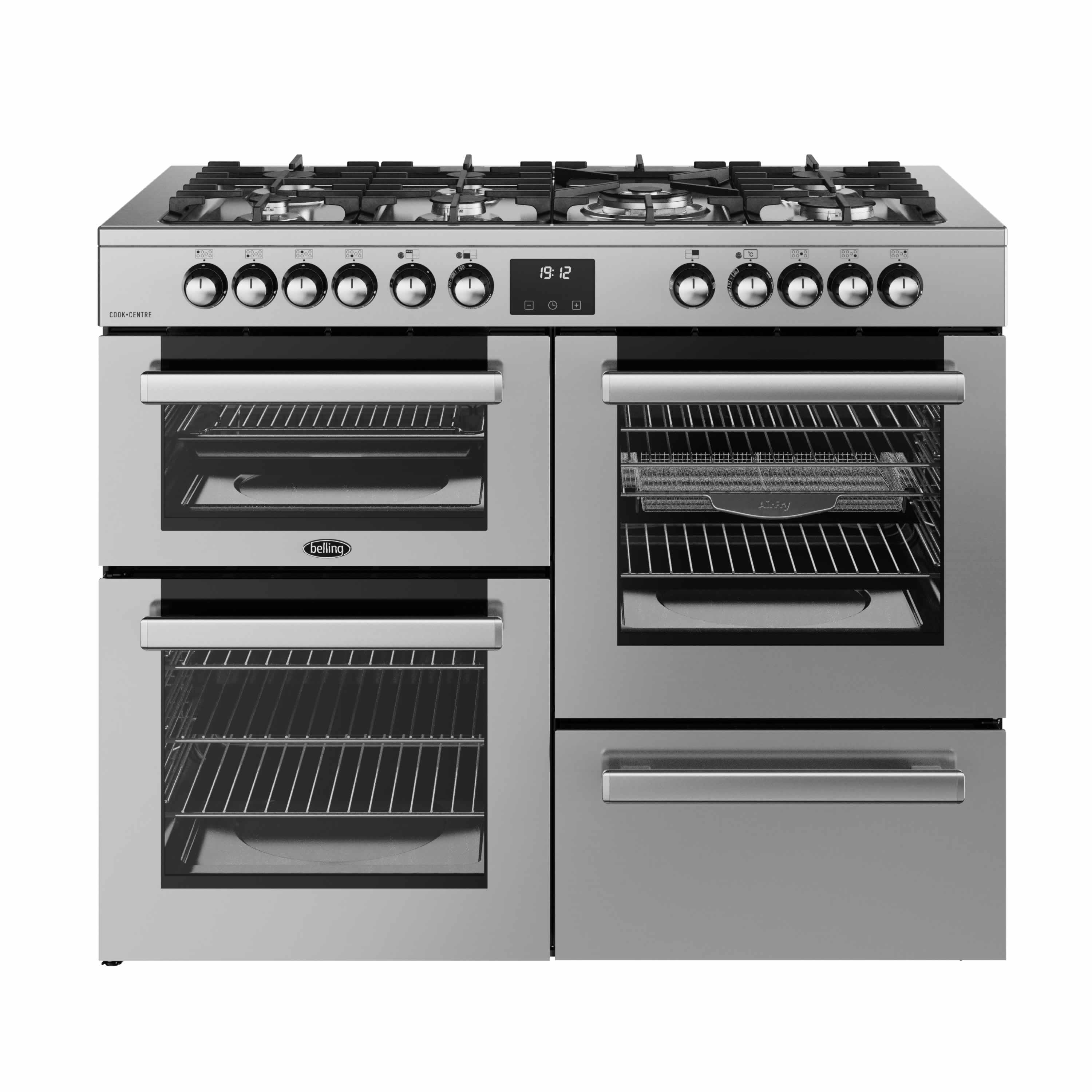 Belling 1100mm Dual Fuel Range Cooker Gas Hob Stainless Steel