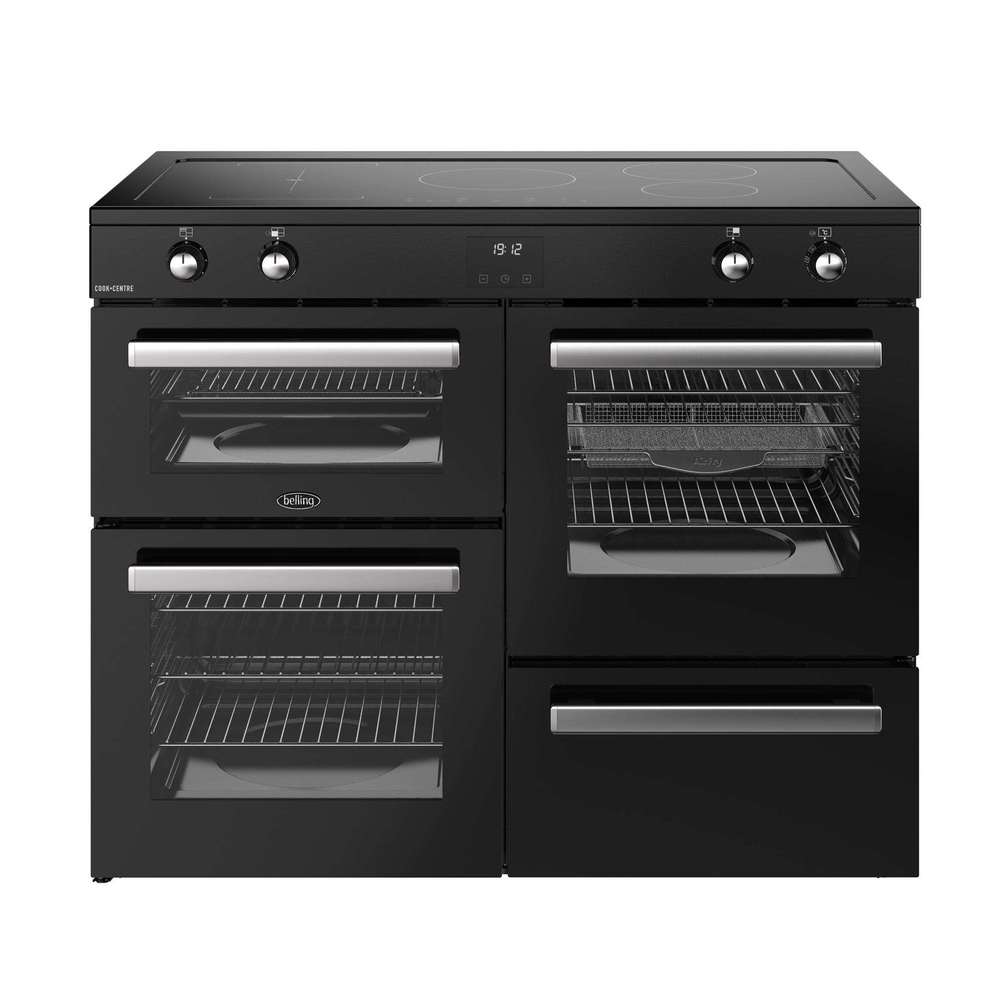 Belling 1100mm Electric Range Cooker Induction Hob Black