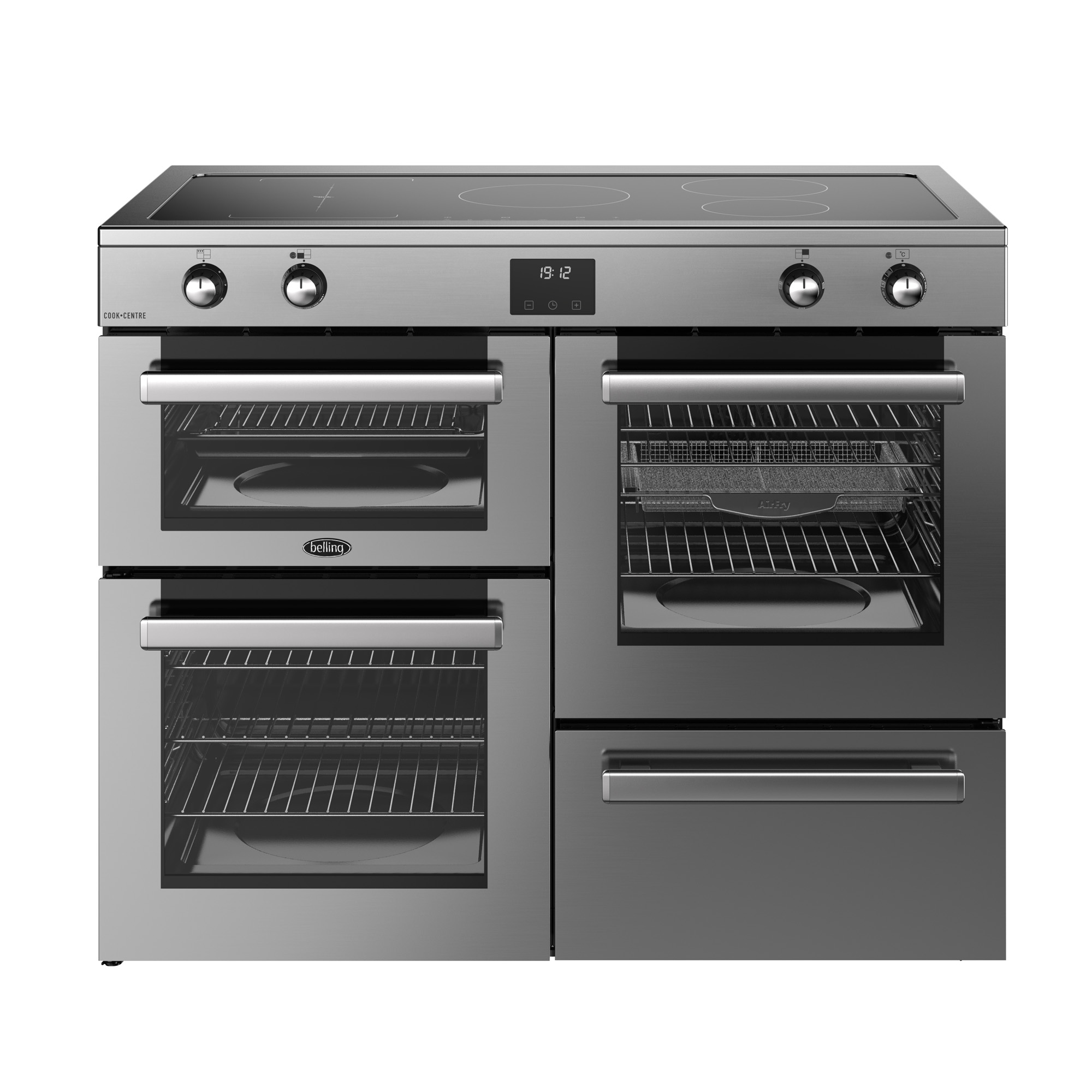 Belling 1100mm Electric Range Cooker Induction Hob S/Steel