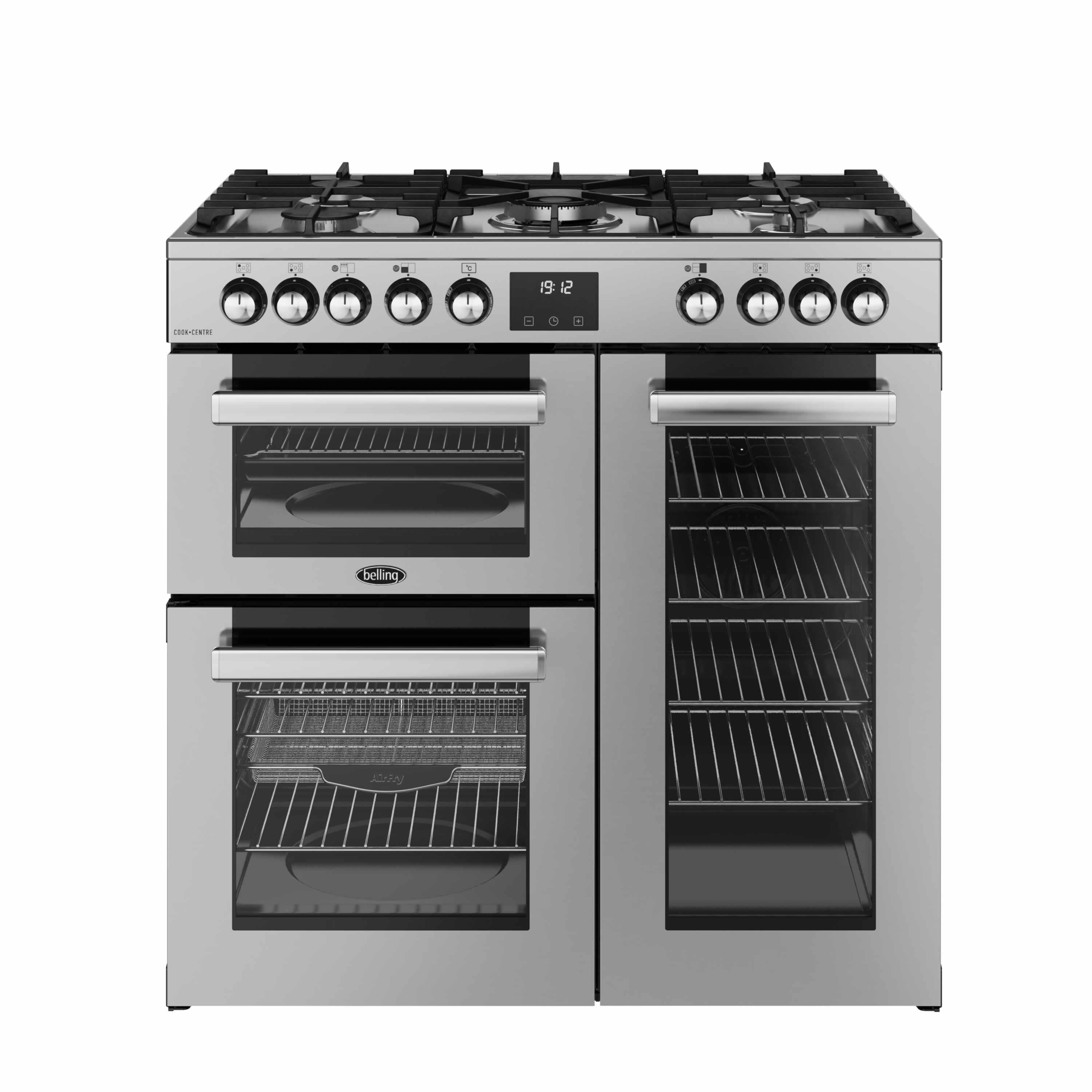 Belling 900mm Dual Fuel Range Cooker 5 Burners S/Steel