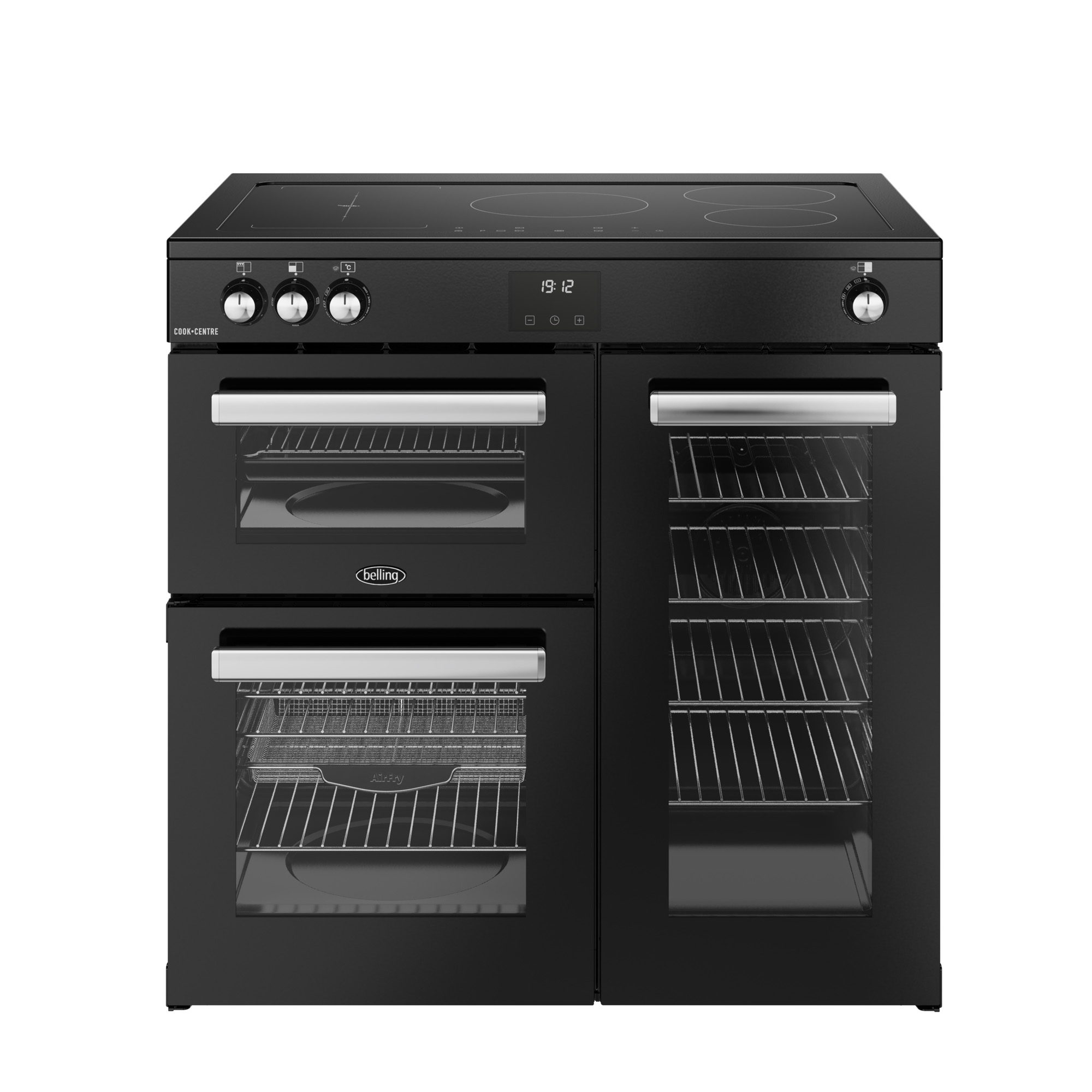 Belling 900mm Electric Range Cooker Induction Hob Black