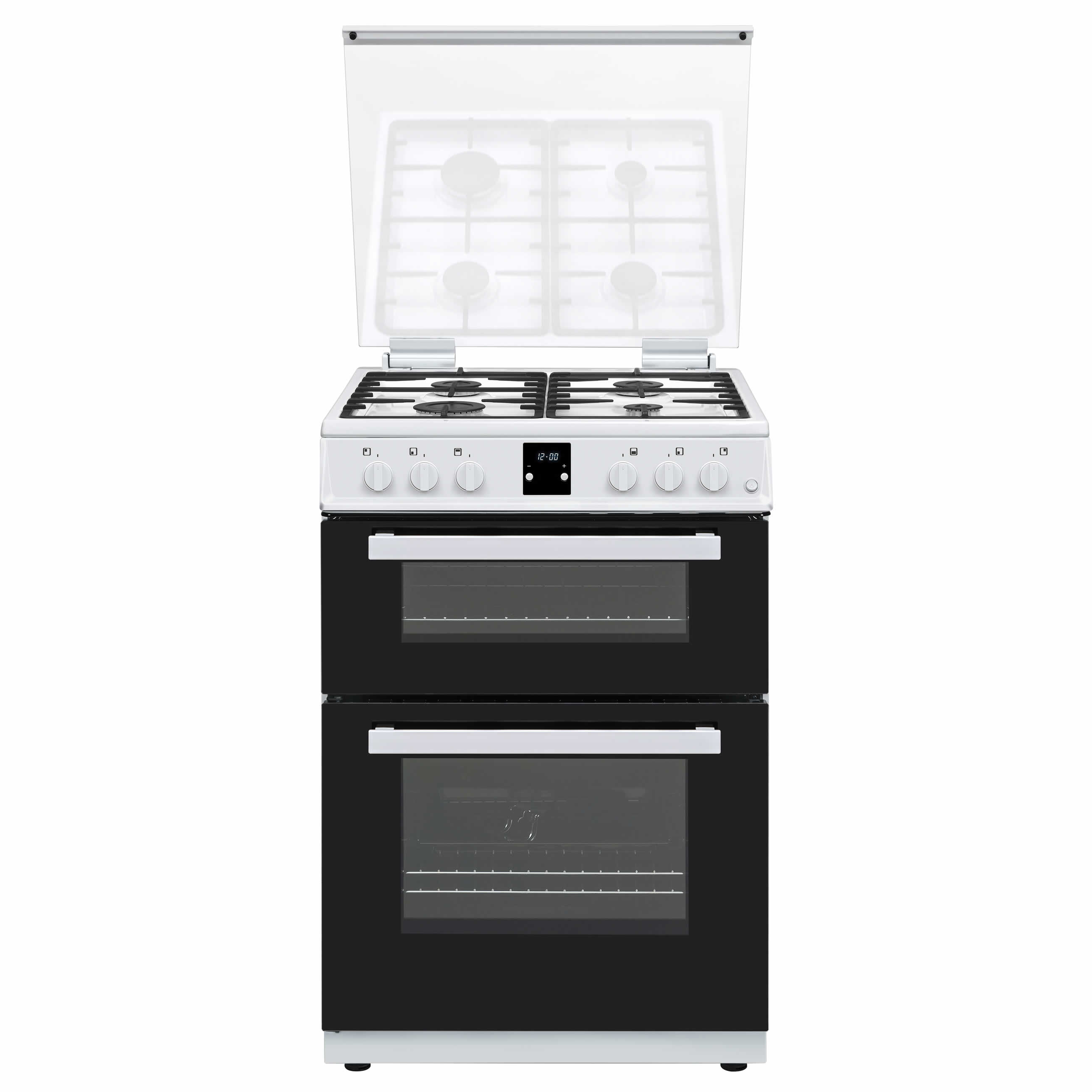 Hostess 600mm Double Oven Gas Cooker Hob White