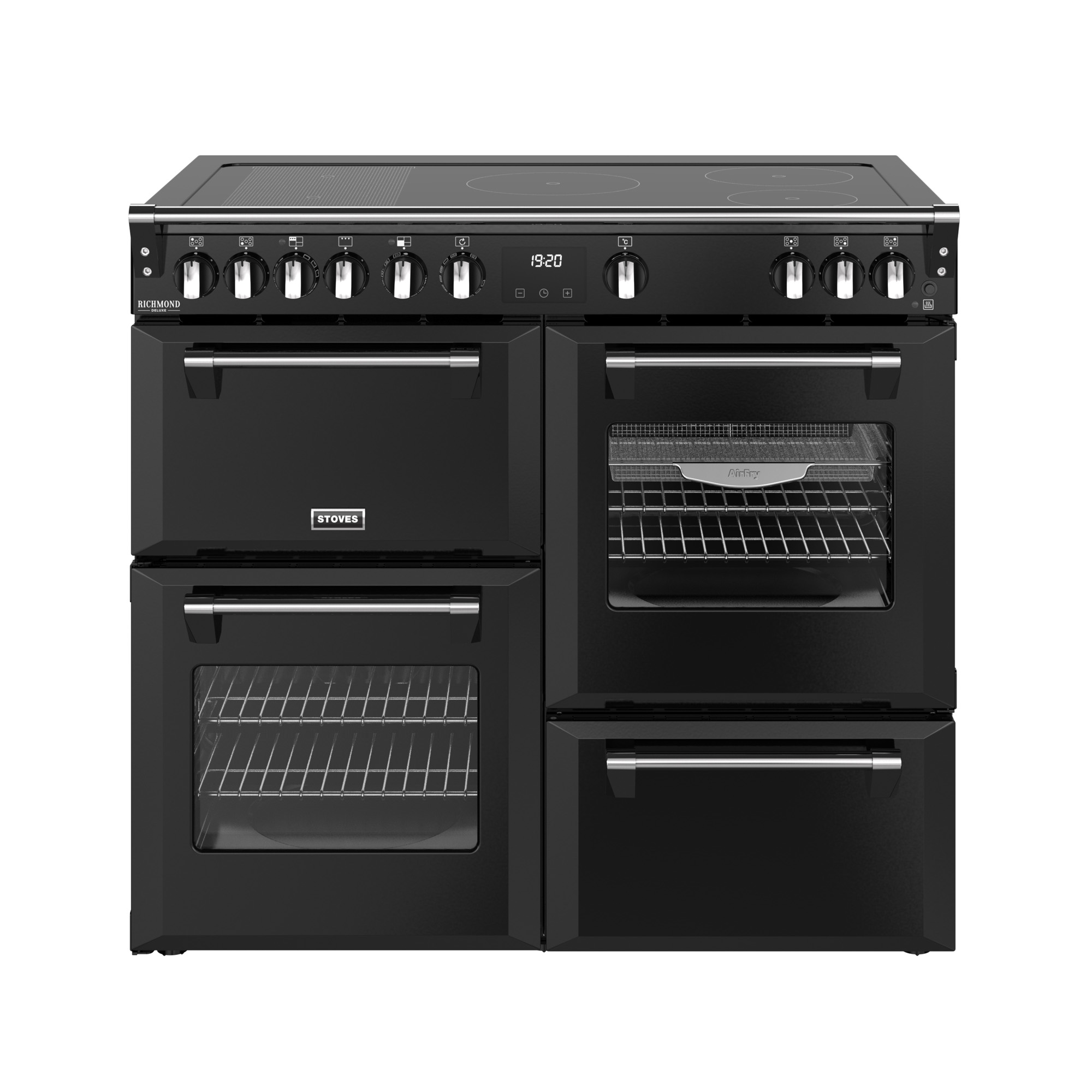 Stoves 1000mm Deluxe Electric Range Cooker Induction Hob Black