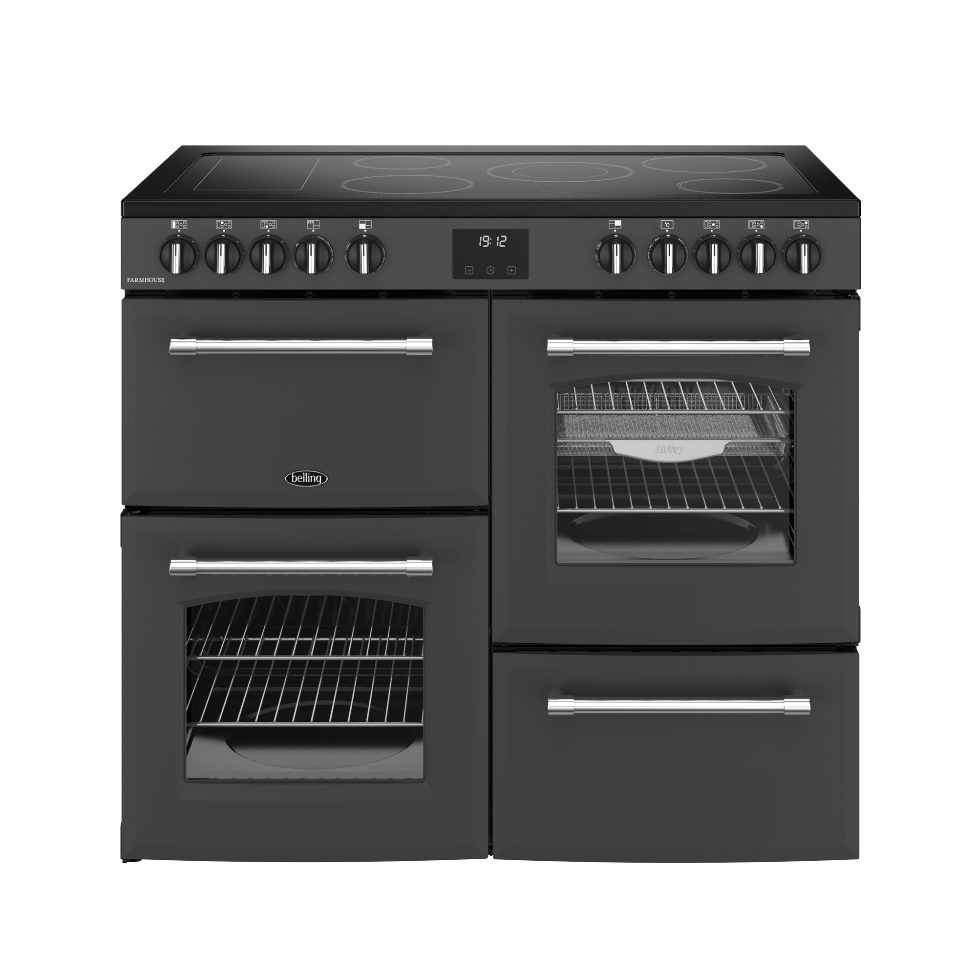 Belling 1000mm Electric Range Cooker Ceramic Hob Anthracite