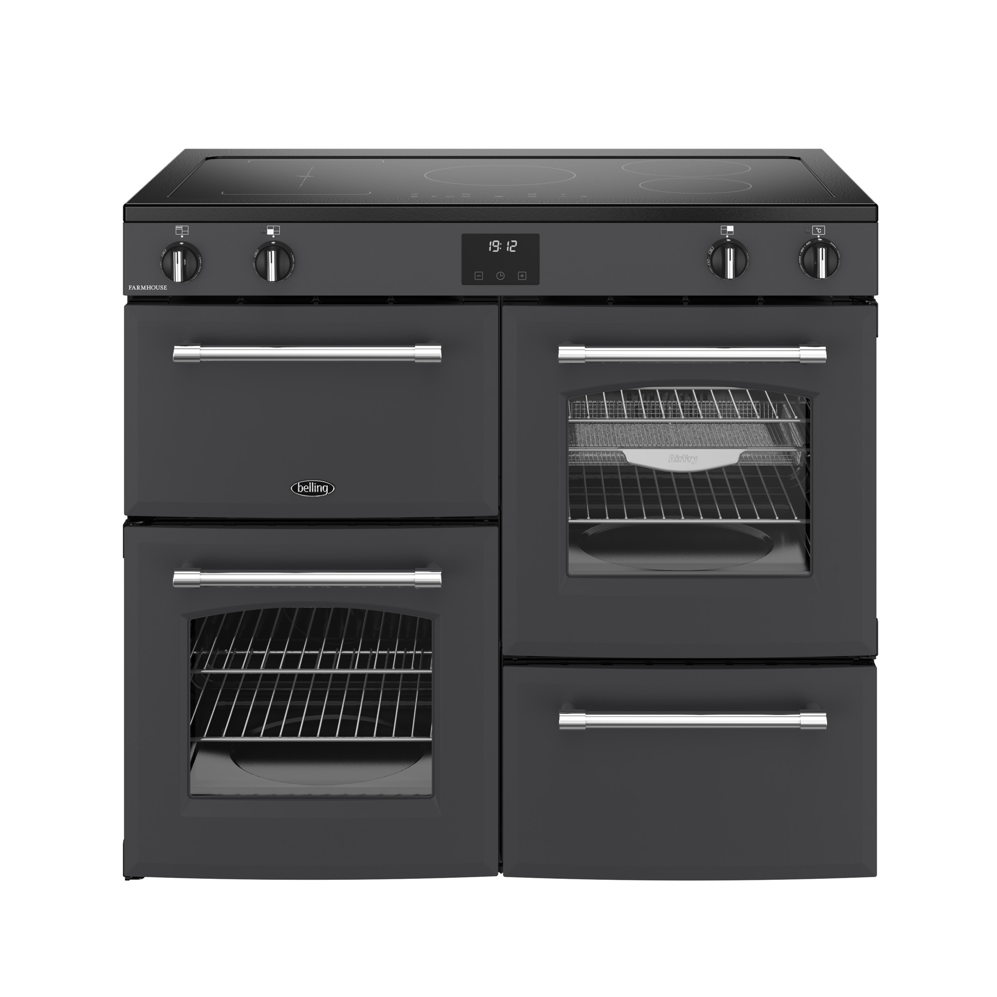 Belling 1000mm Electric Range Cooker Induction Hob Anthracite