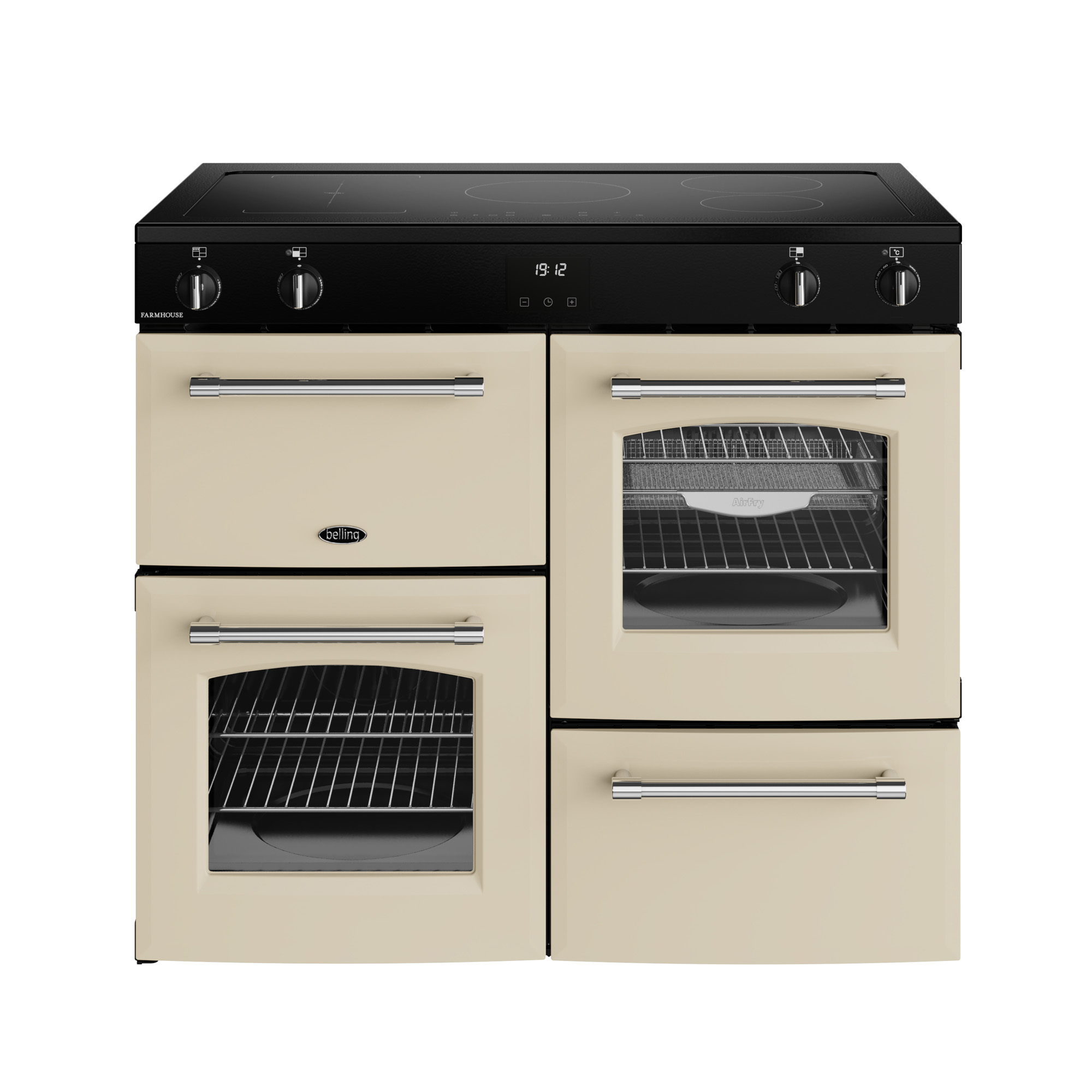 Belling 1000mm Electric Range Cooker Induction Hob Cream