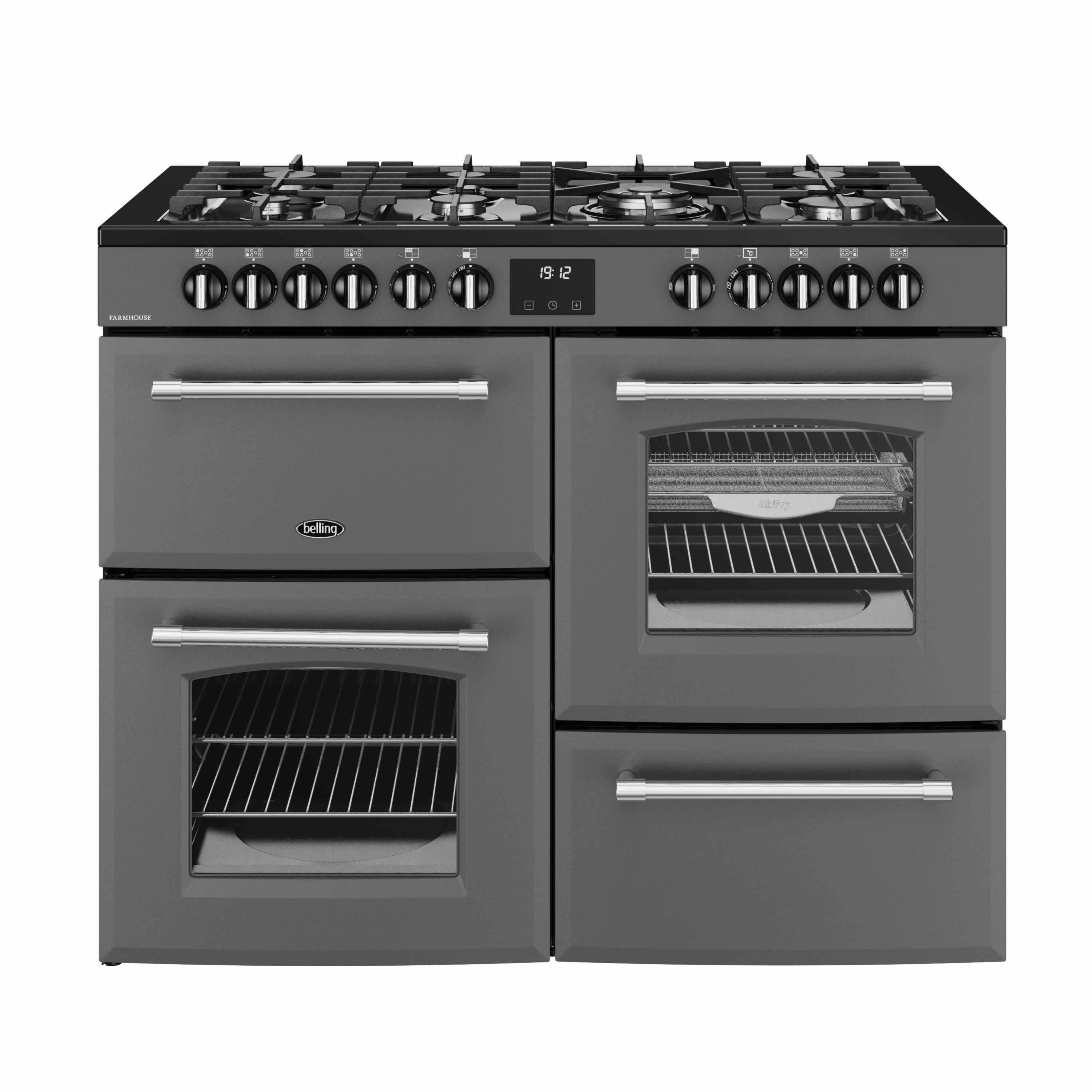 Belling 1100mm Dual Fuel Range Cooker Gas Hob Anthracite