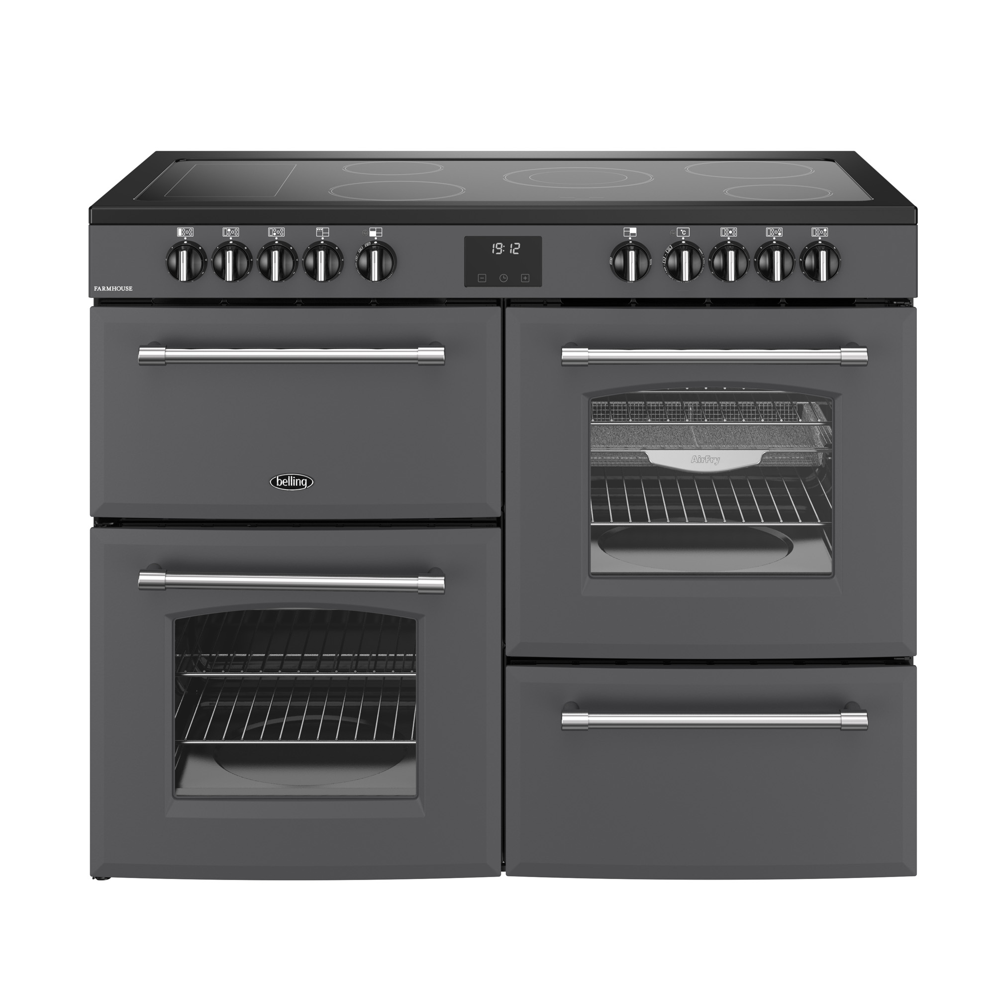 Belling 1100mm Electric Range Cooker Ceramic Hob Anthracite