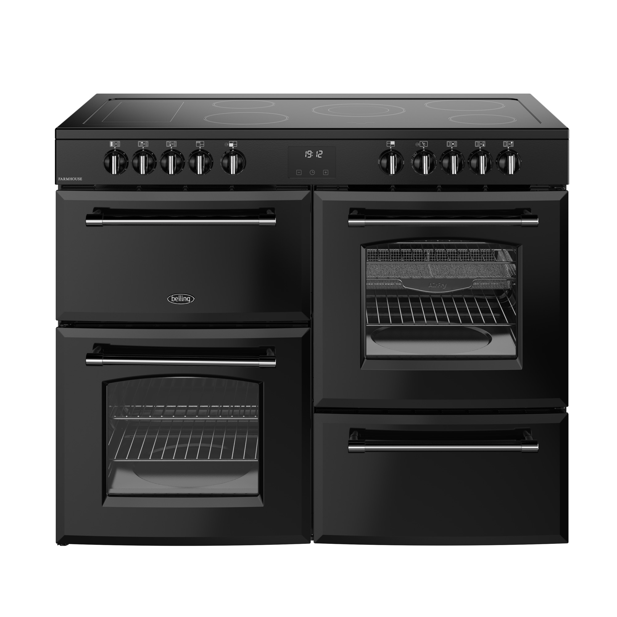 Belling 1100mm Electric Range Cooker Ceramic Hob Black