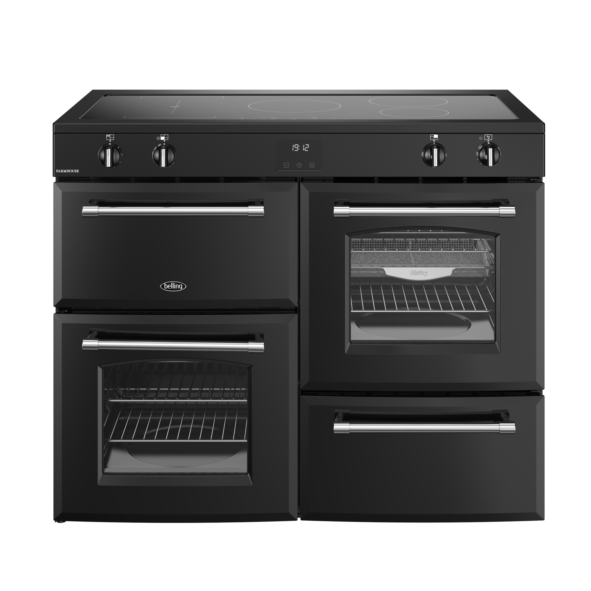 Belling 1100mm Electric Range Cooker Induction Hob Black