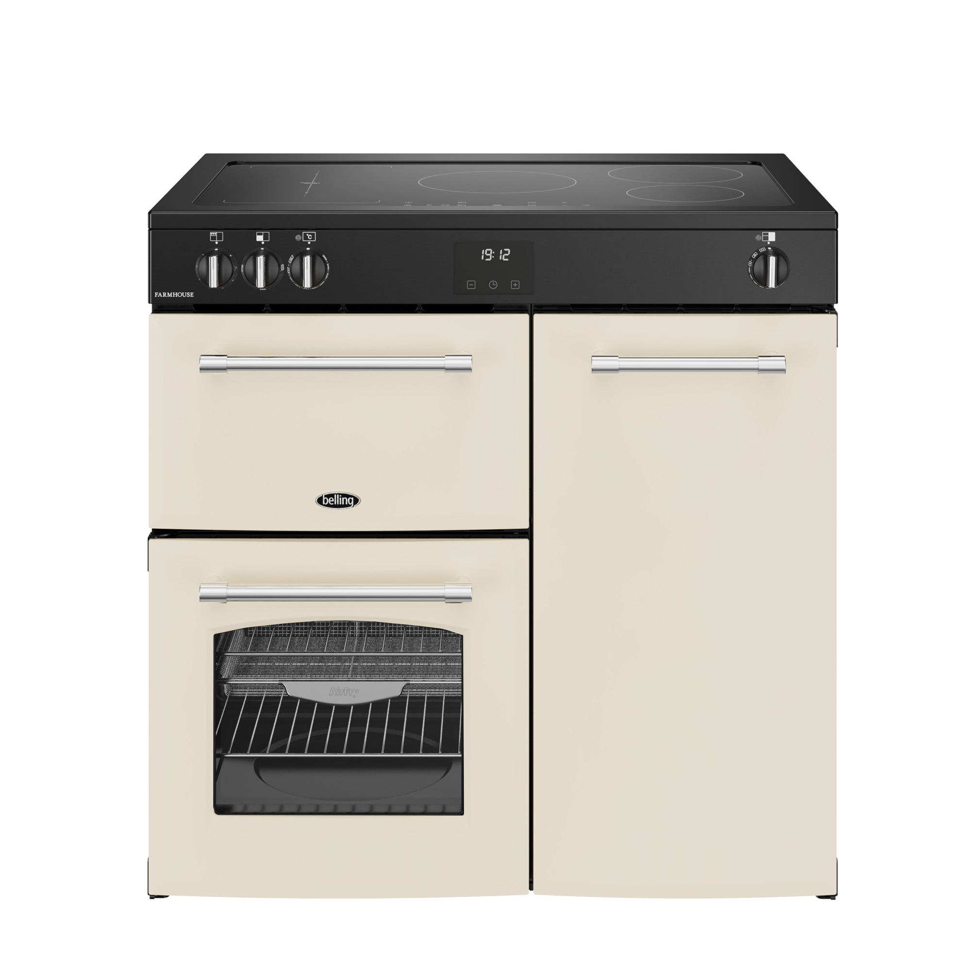 Belling 900mm Electric Range Cooker Induction Hob Link+Cream