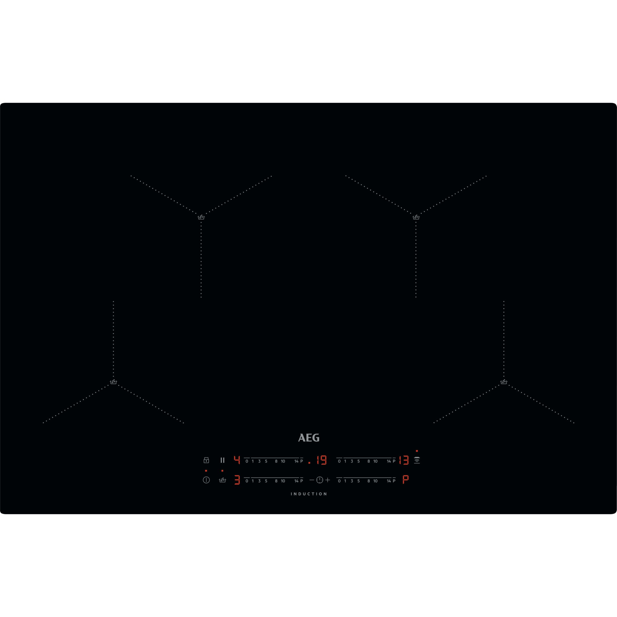 AEG 800mm Induction Hob Touch Control SenseBoil Black