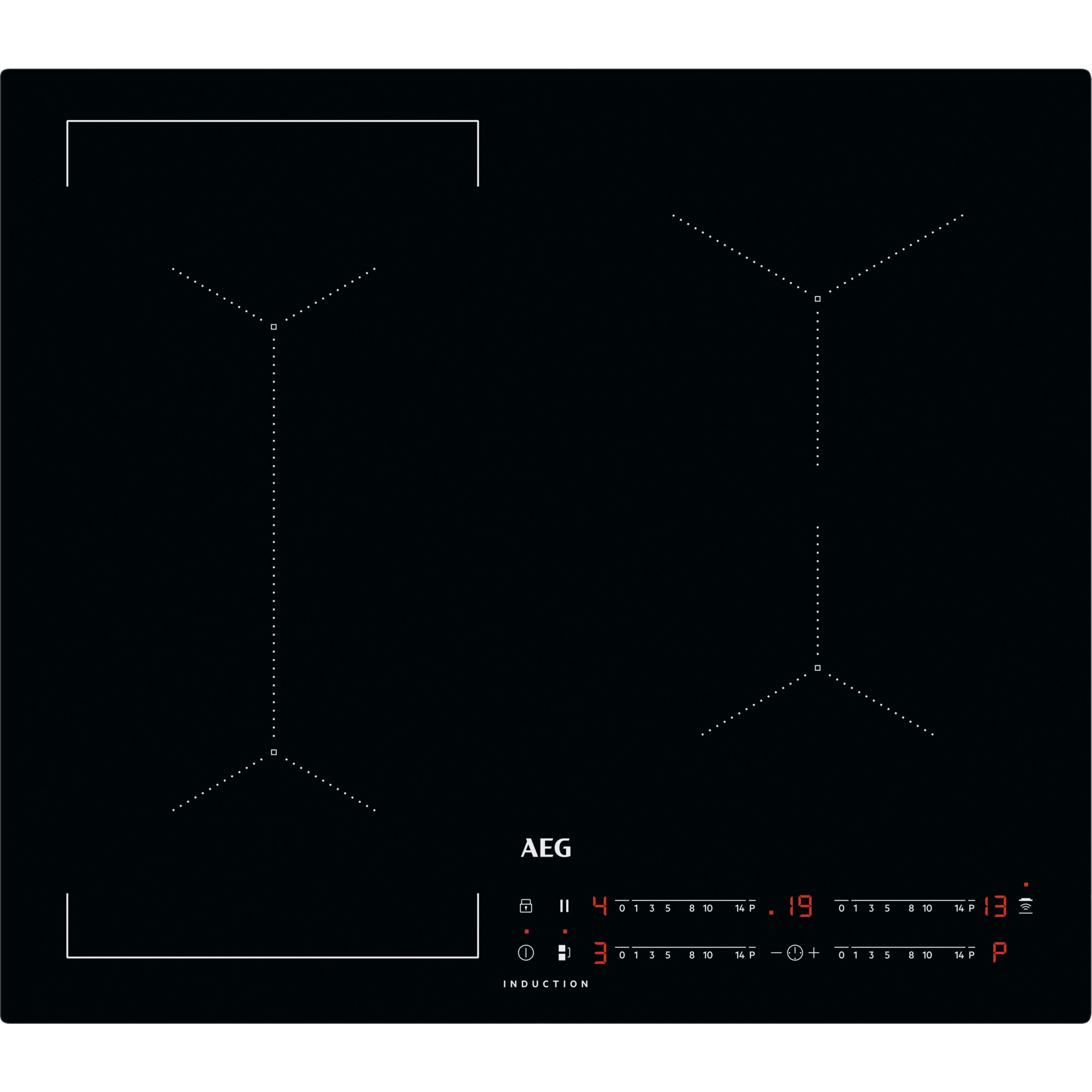 AEG 600mm Bridge Induction Hob Touch Control Black