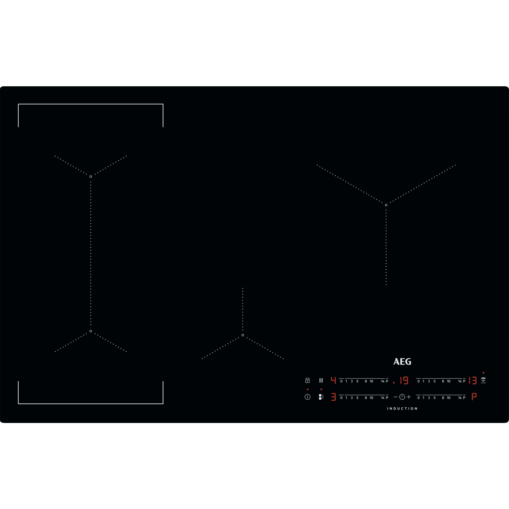 AEG 800mm Bridge Induction Hob Touch Control Black