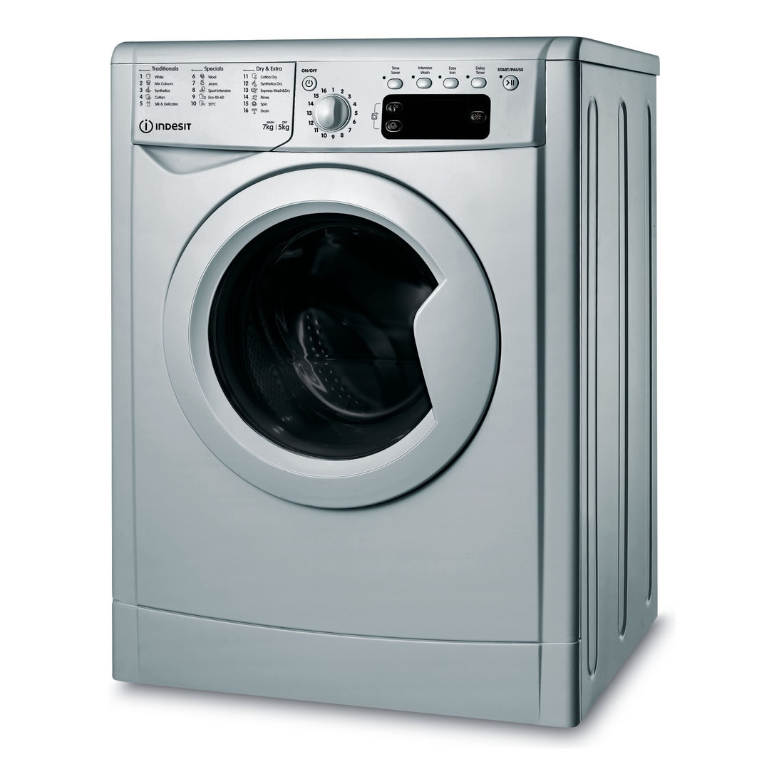 Indesit 1400rpm Washer Dryer 7kg/5kg Load 16 Progs Silver