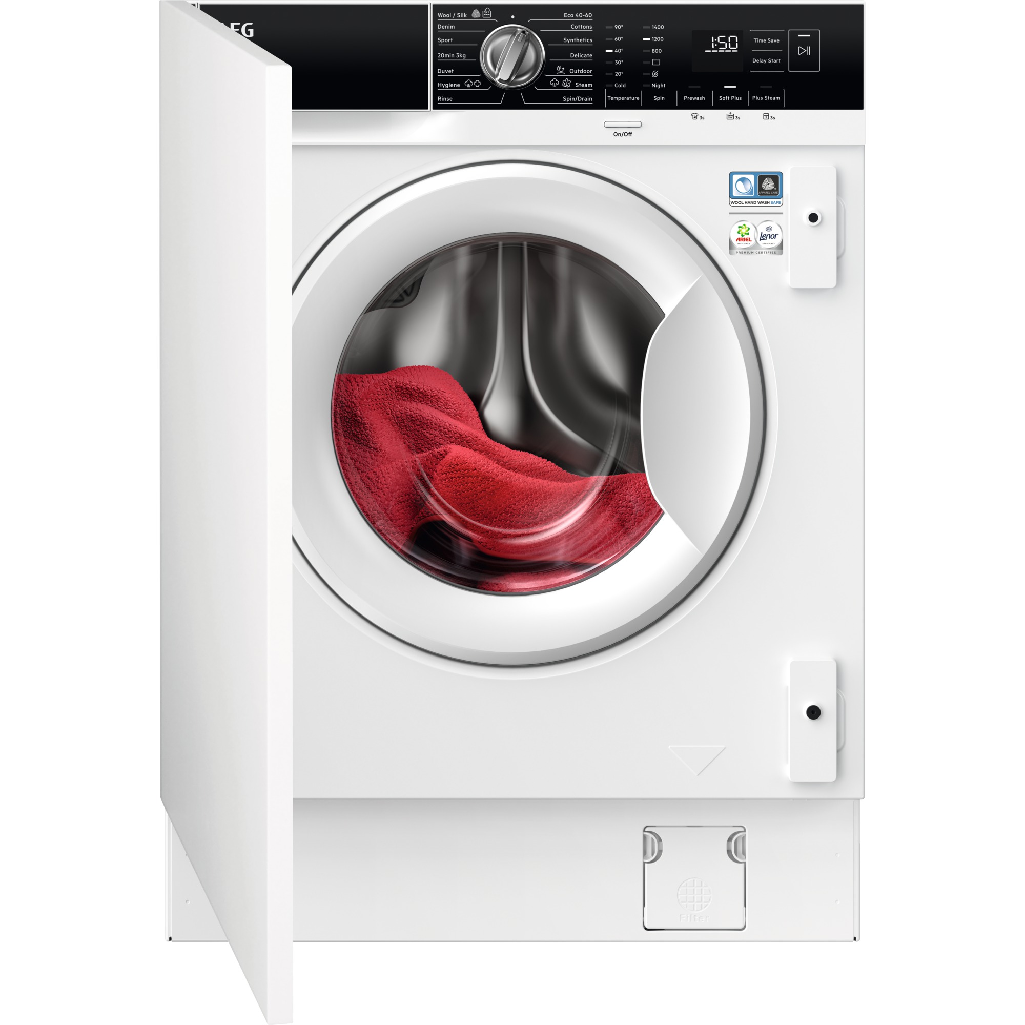 Slide LF7E7431BI 7000 ProSteam 1400rpm Integrated Washing Machine 7kg Load Class B