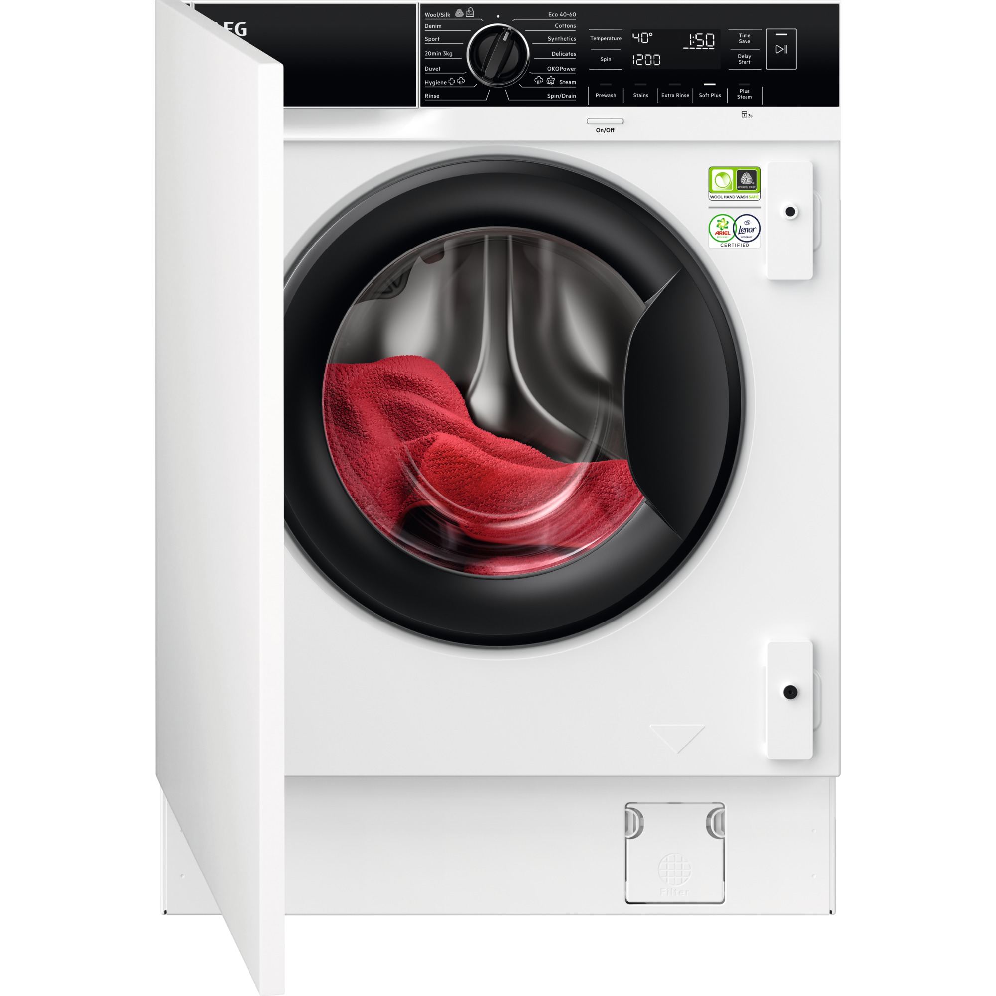 Slide LF8E8436BI 8000 Powercare 1400rpm Integrated Washing Machine 8kg Load Class A