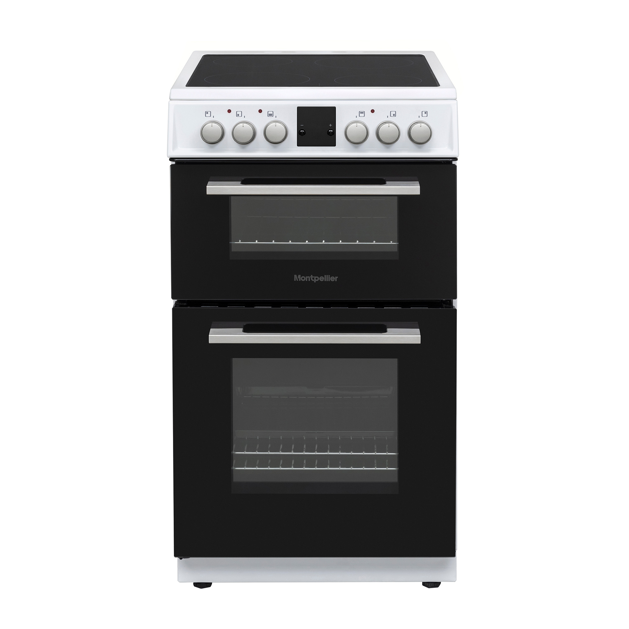 Montpellier 500mm Double Electric Oven Ceramic Hob Fan Silver