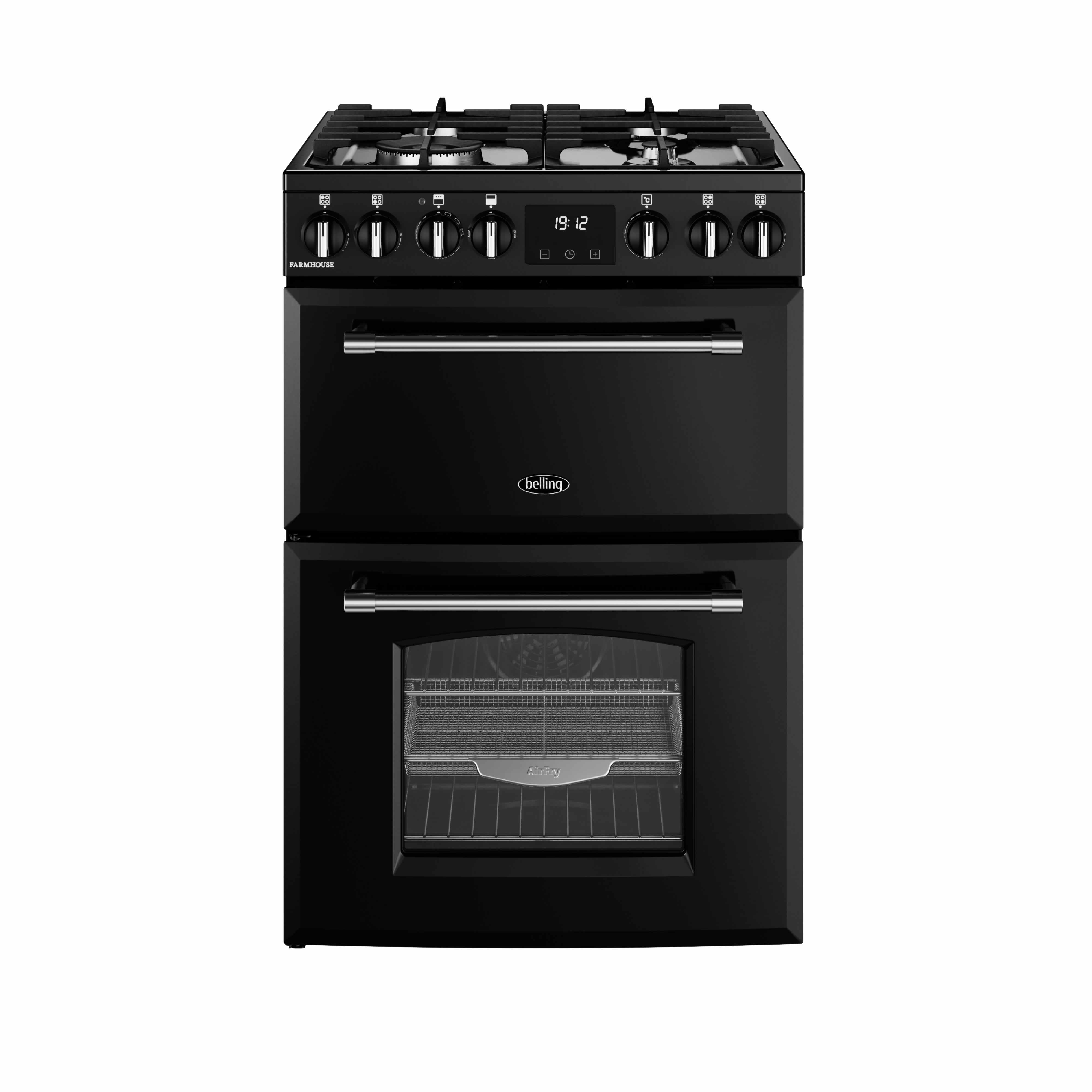 Belling 600mm Mini Range Dual Fuel Cooker Gas Hob Black