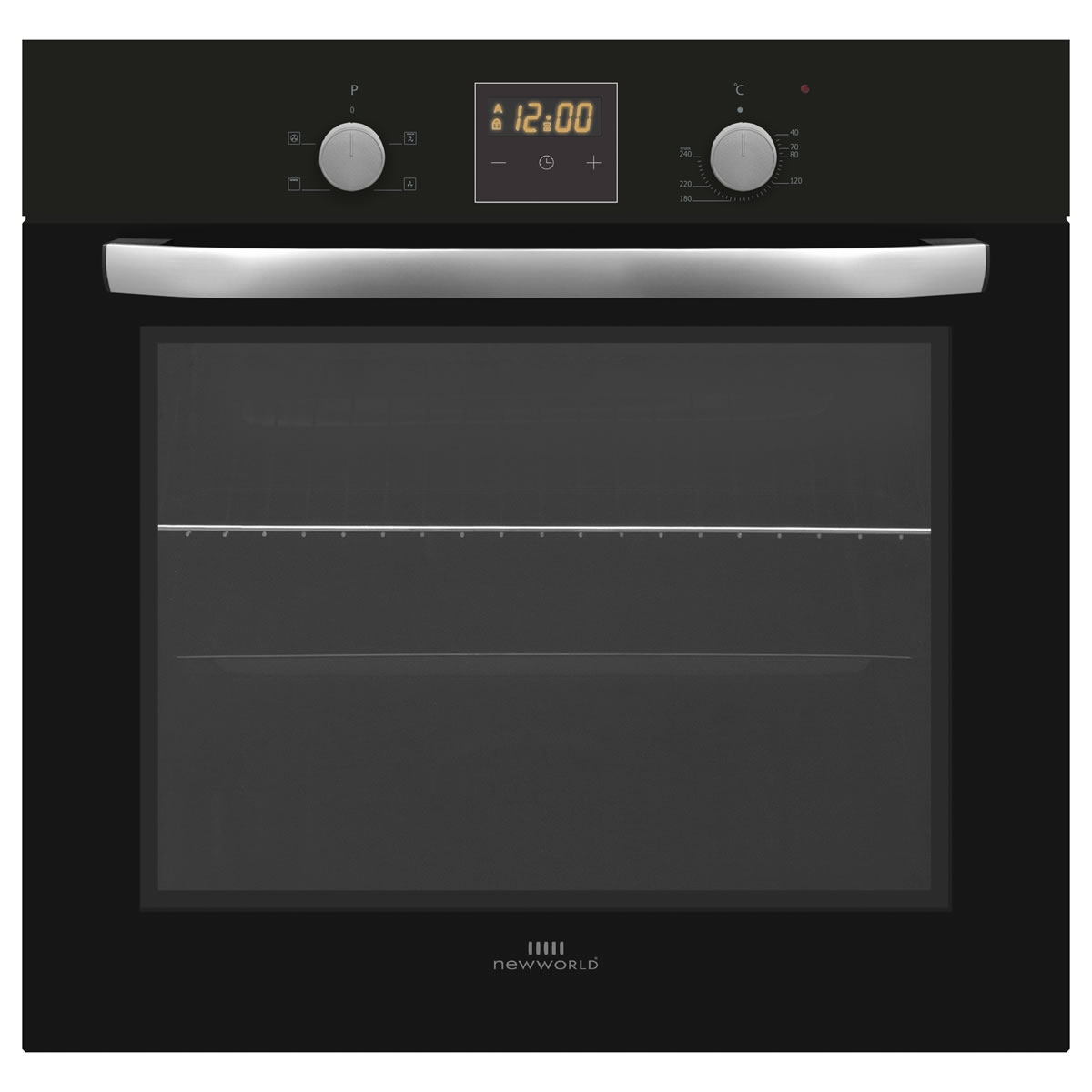 New-World Built-in Multi-Function Single Electric Oven Black