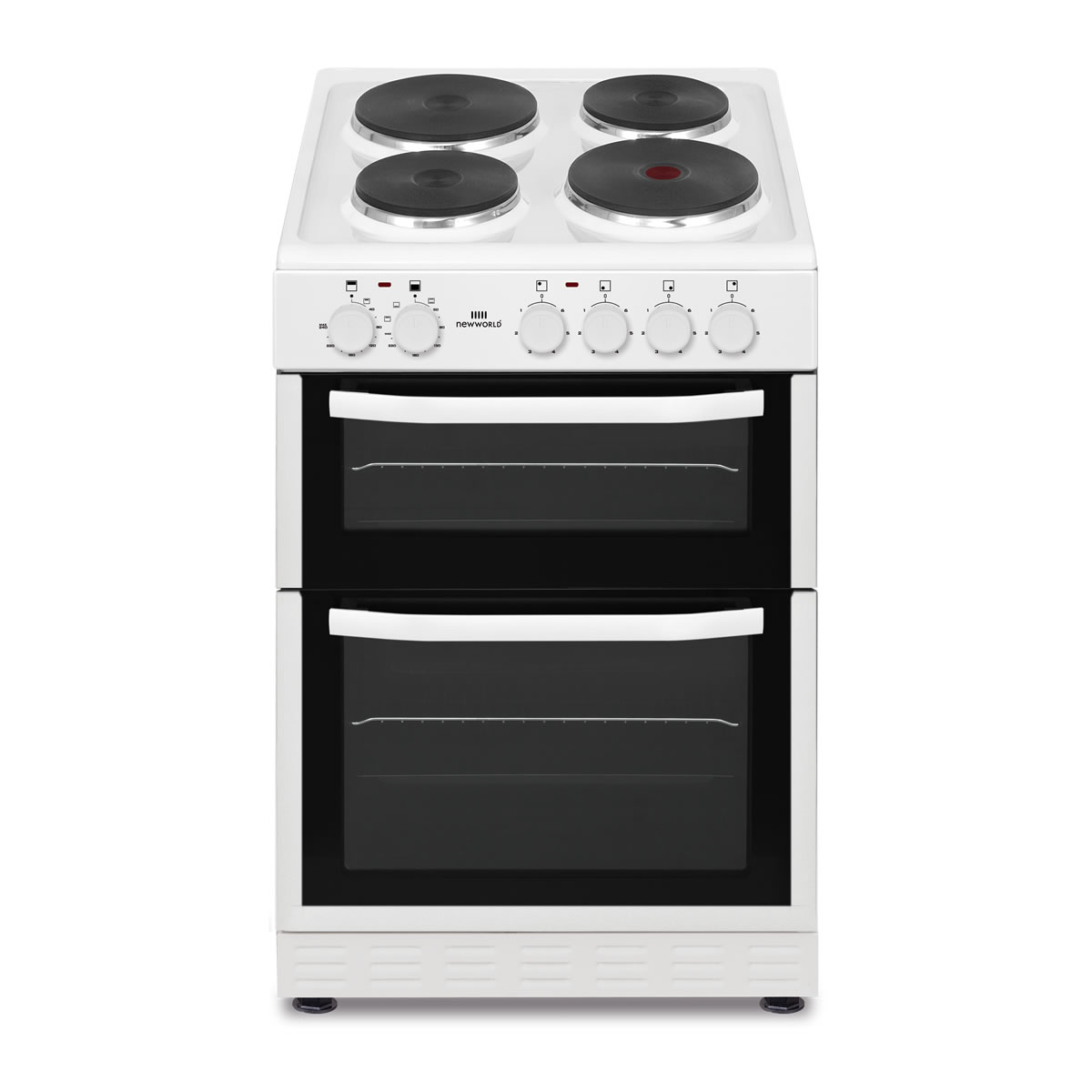 New-World 500mm Twin Cavity Electric Cooker Solid Plate Hob White
