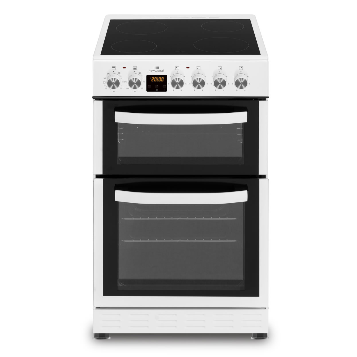 New-World 500mm Double Oven Electric Cooker Ceramic Hob White
