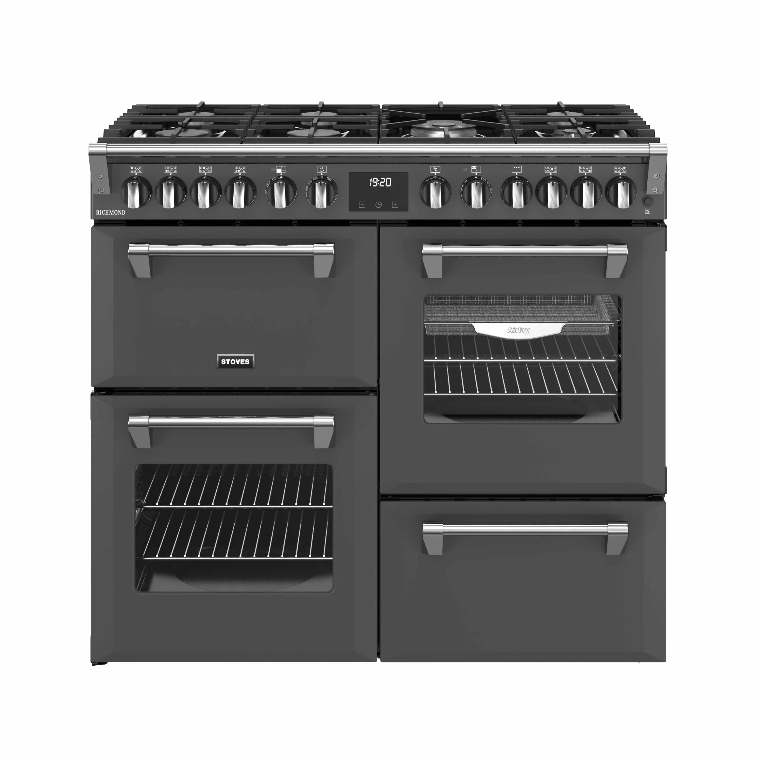 Stoves 1000mm Dual Fuel Range Cooker Quad Oven Gas Hob Ant