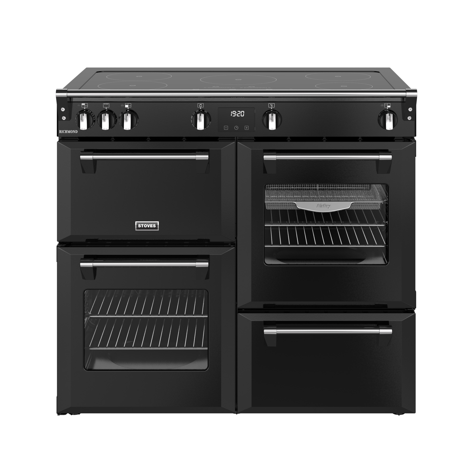 Stoves 1000mm Electric Range Cooker Induction Hob Black