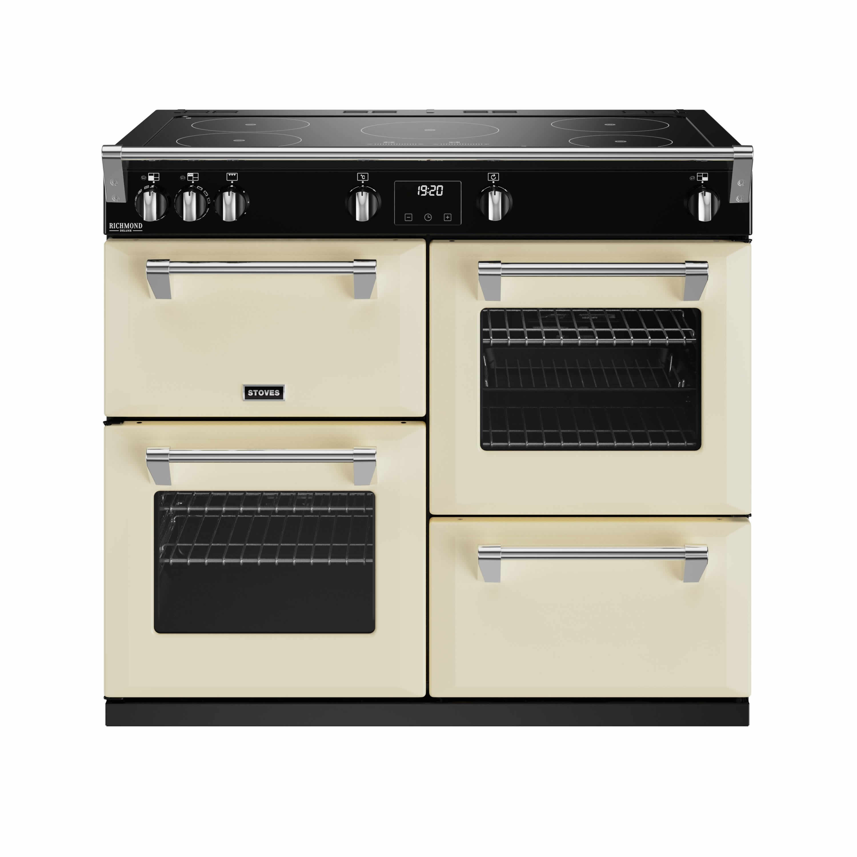 Stoves 1000mm Range Cooker Quad Ovens Induction Hob Cream