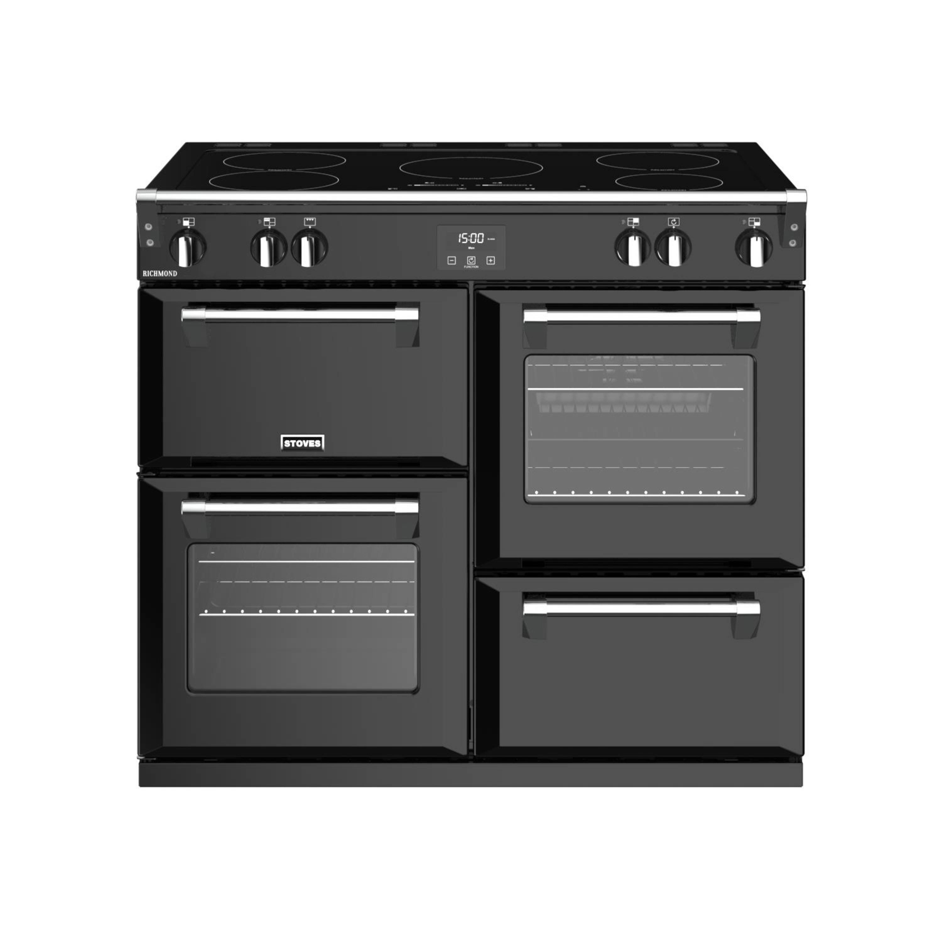 Stoves 1000mm Electric Range Cooker Induction Hob Black