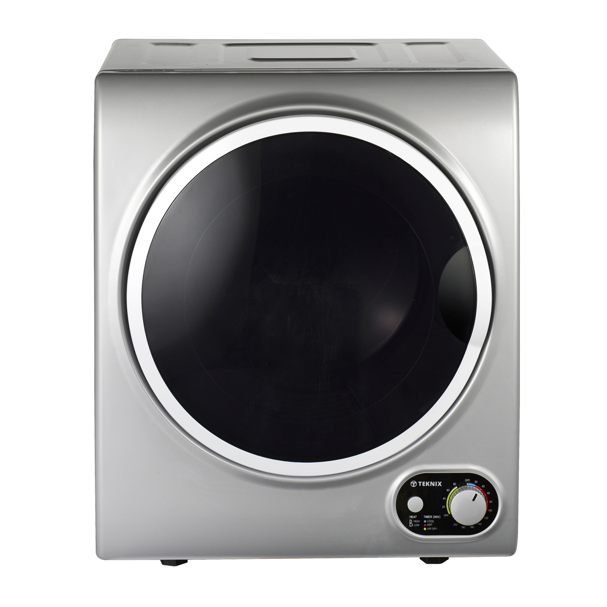 Teknix 2.5kg Load Compact Tumble Dryer Silver with White Door