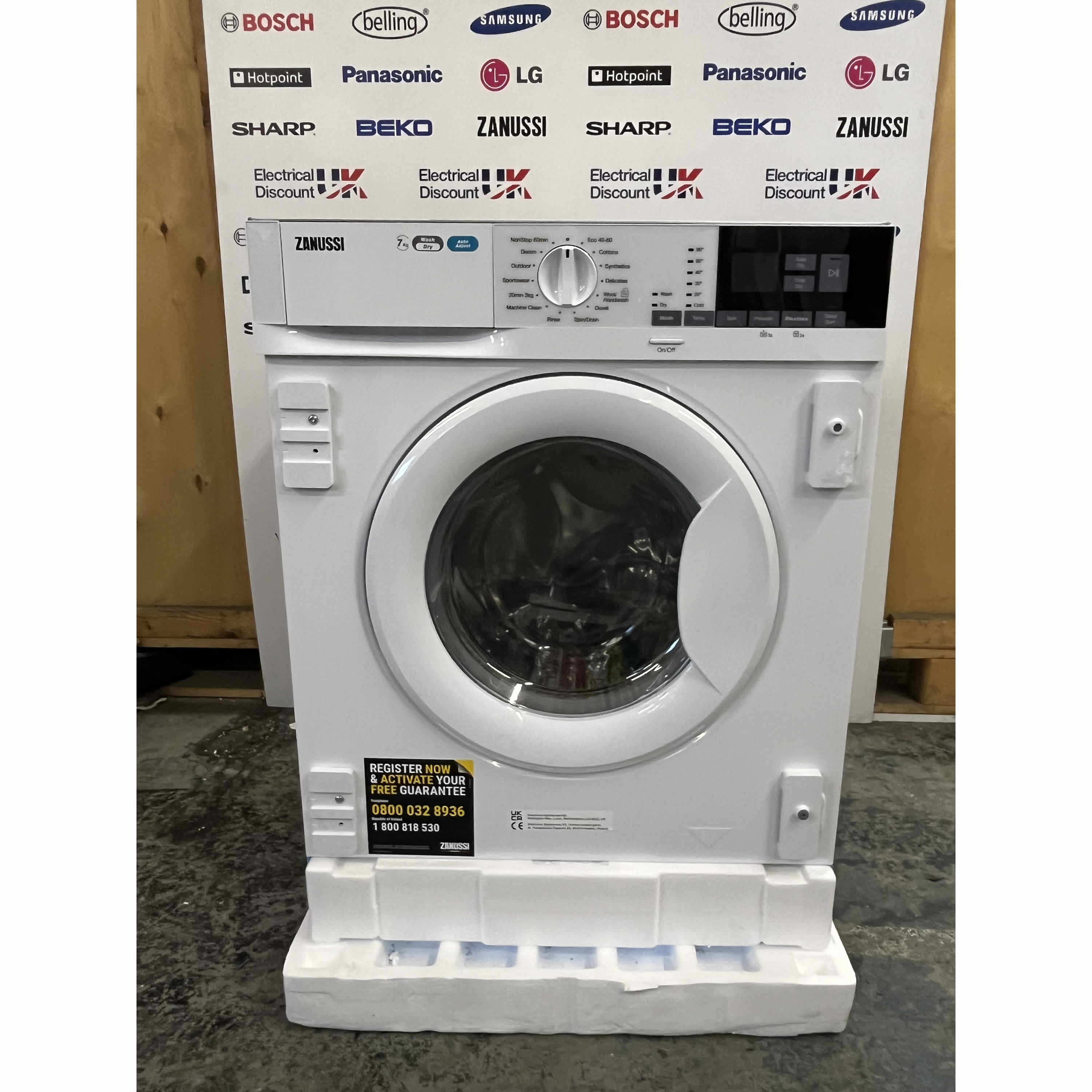 Zanussi 1600rpm Integrated Washer Dryer 7kg/4kg Load Class D/E