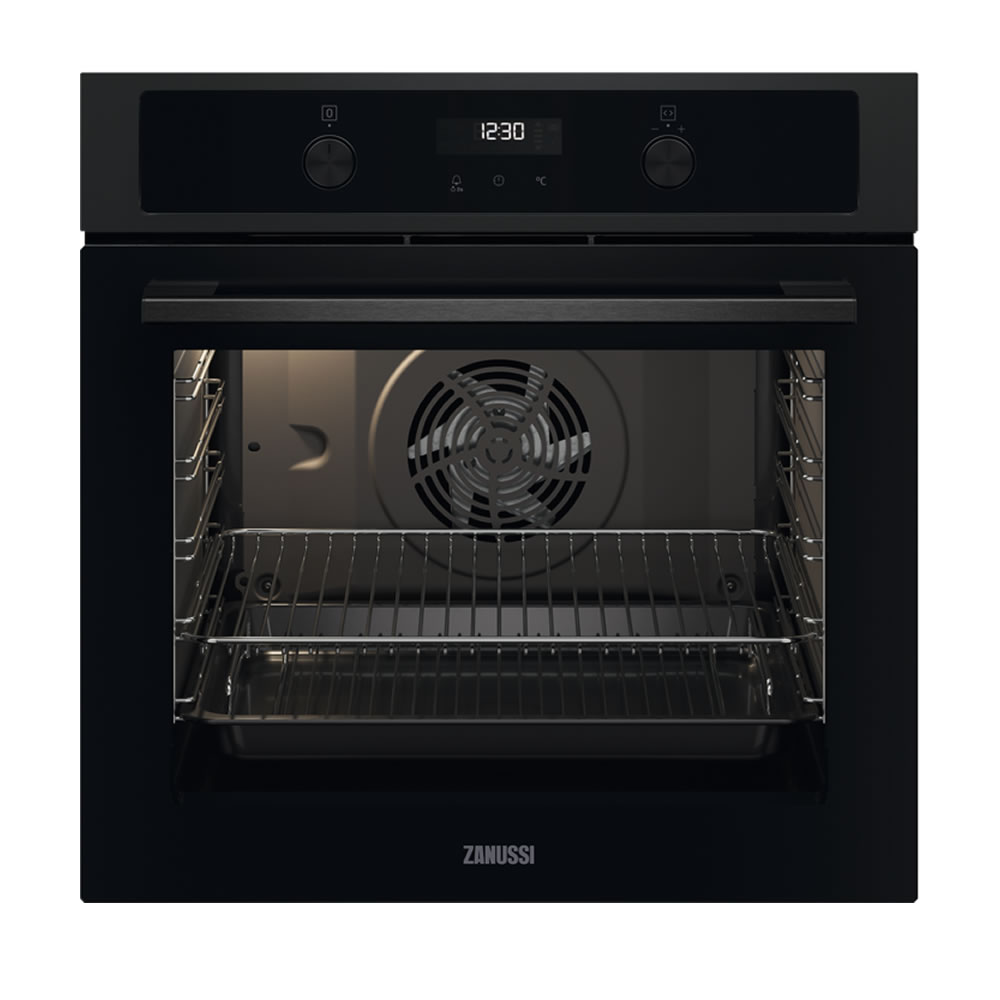Zanussi Built-in Single Electric Oven with Fan SteamBake Black