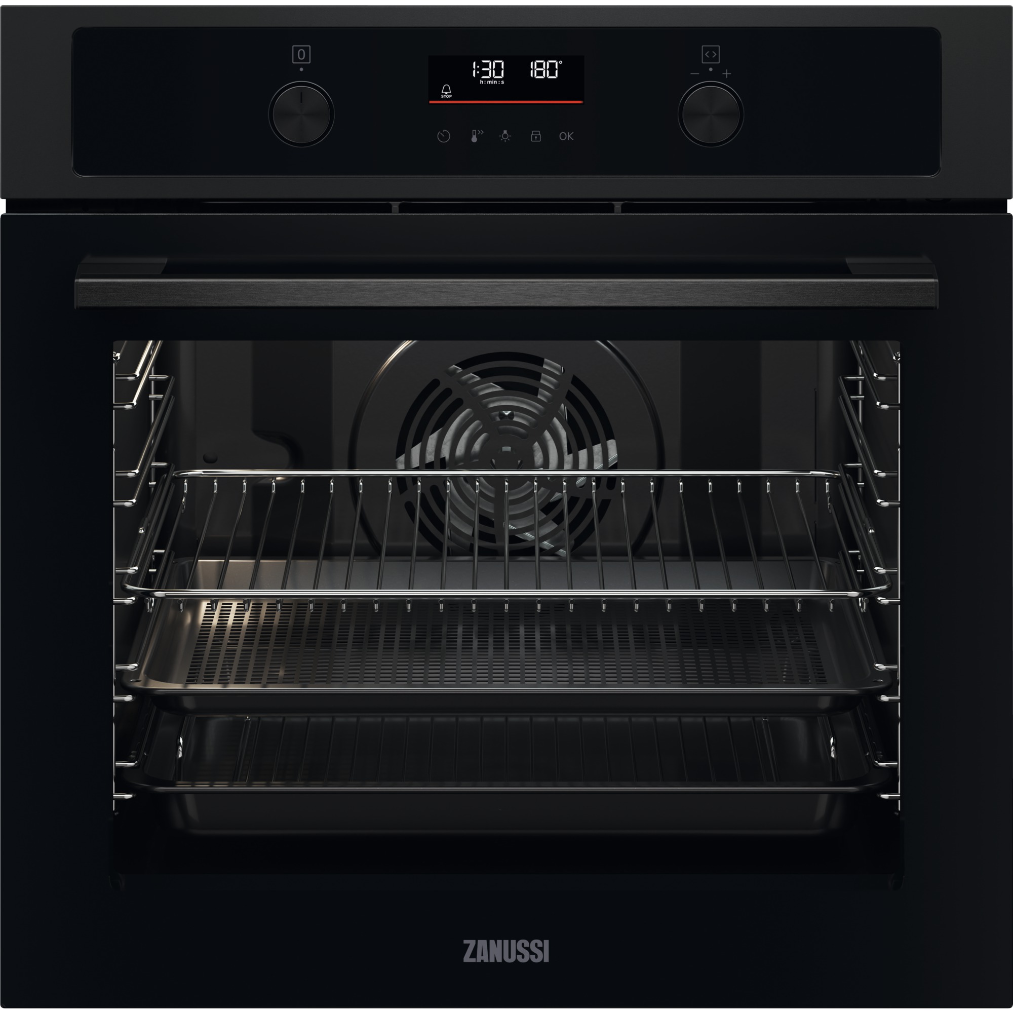 Zanussi Built-in Single Electric Oven AirFry Black