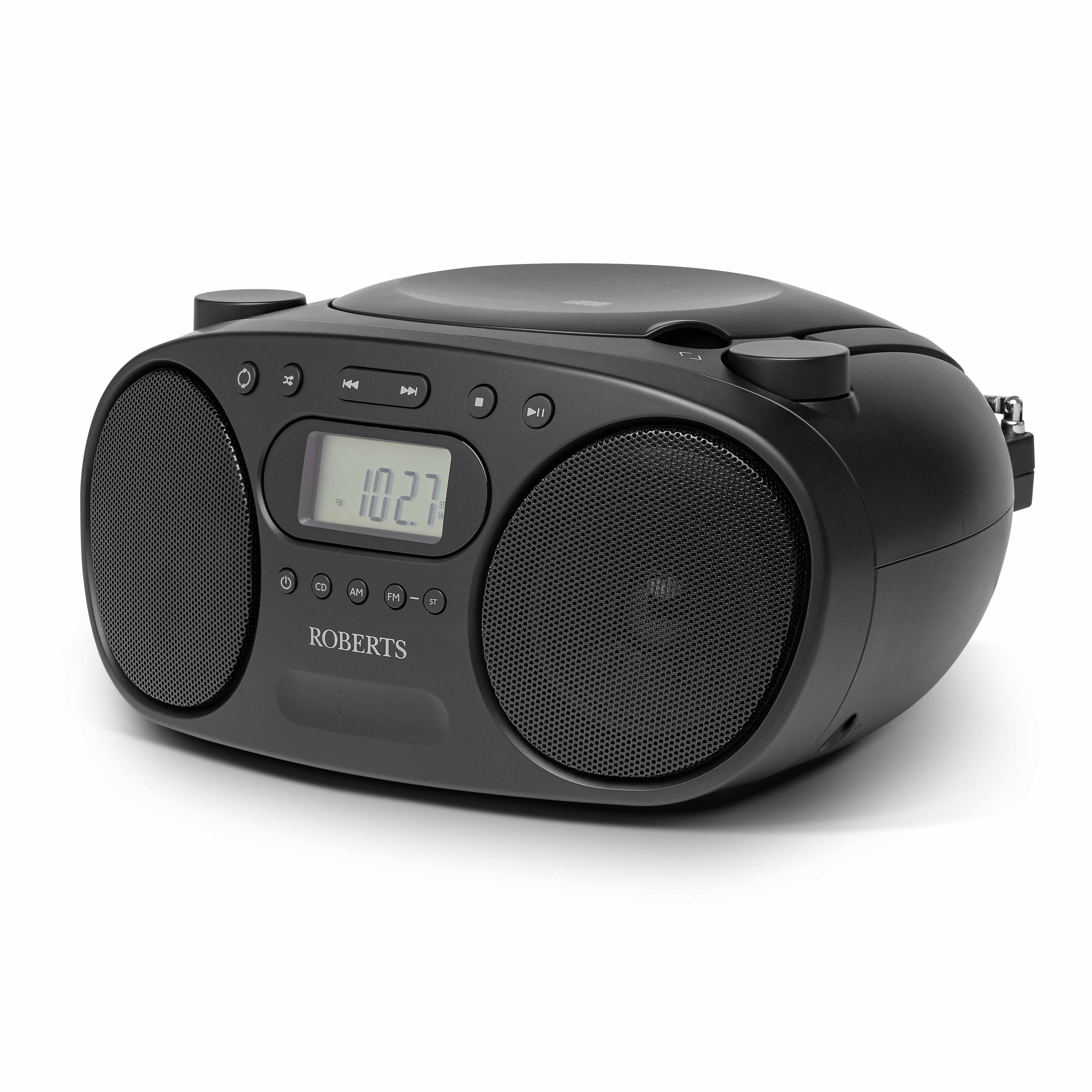 Roberts FM/AM Radio CD Player LCD Display Black