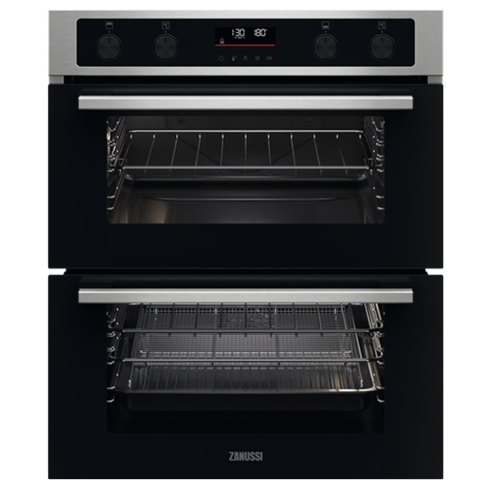 Zanussi Built-under Electric Double Oven Air Fry Black